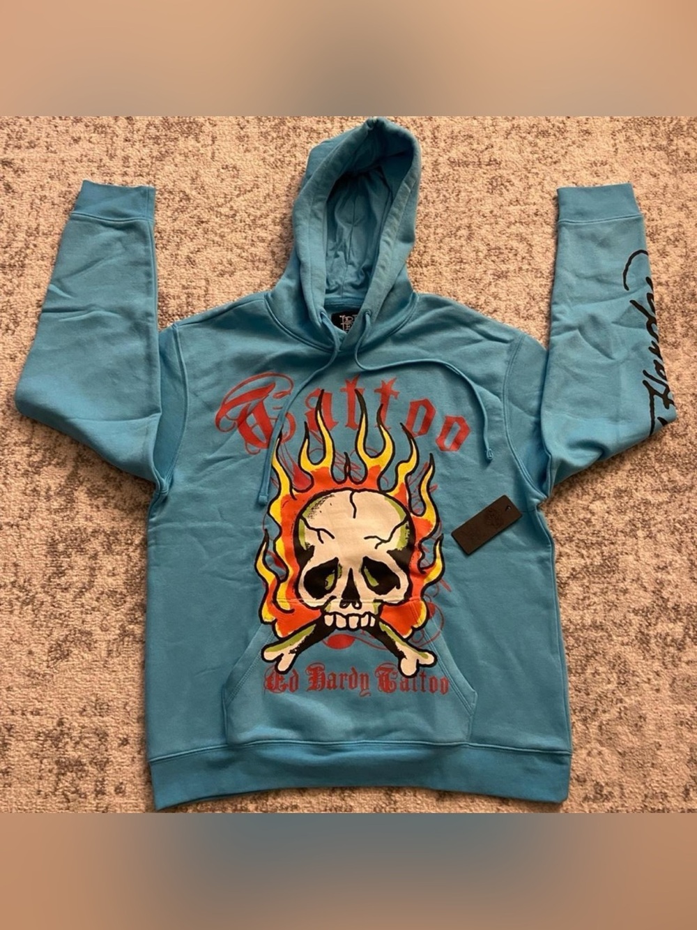 Ed Hardy Tattoo Light Blue Hoodie Brand New With Tags Size Large